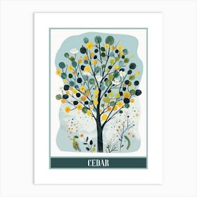 Cedar Tree Flat Illustration 2 Poster Art Print