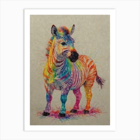 Rainbow Zebra 4 Art Print