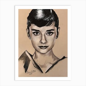 A portrait of Audrey Art Print