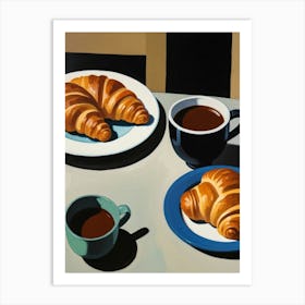 Coffee And Croissants 2 Art Print