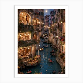 Venice At Night Art Print