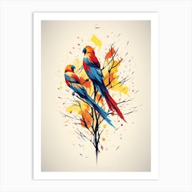 Parrot Minimalist Abstract 1 Art Print