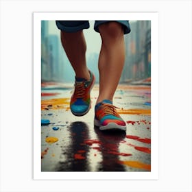 Runner In Colorful Shoes Art Print