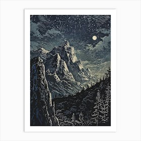 Night In The Mountains 3 Art Print