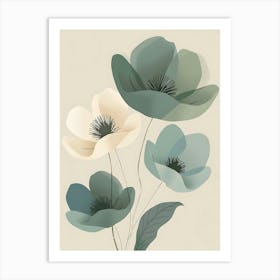 Blue And White Flowers Art Print