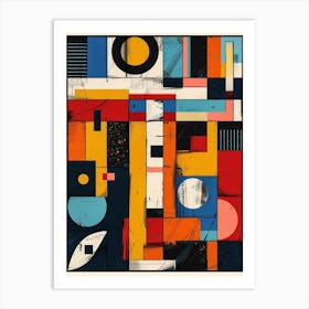 Playful And Colorful Geometric Shapes Arranged In A Fun And Whimsical Way 33 Art Print