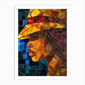 Mosaic - Woman In Hat Art Print