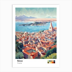 Nice, France, Geometric Illustration 3 Poster Art Print