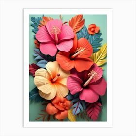 Hibiscus Flowers 1 Art Print