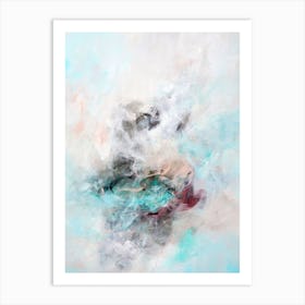Teal And Blush Abstract Painting Art Print