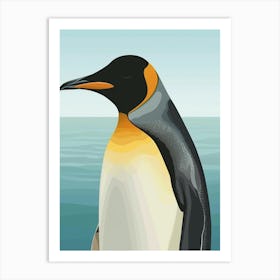 Emperor Penguin Bleaker Island Minimalist Illustration Illustration 2 Art Print