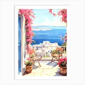 Mediterranean Balcony Painting Art Print