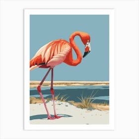 Greater Flamingo Walvis Bay Erongo Namibia Tropical Illustration 2 Art Print
