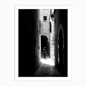 Dubrovnik, Croatia, Mediterranean Black And White Photography Analogue 8 Art Print