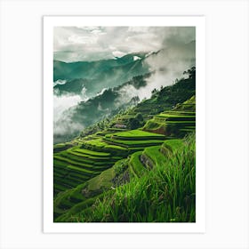 Rice Terraces In The Mountains 1 Art Print