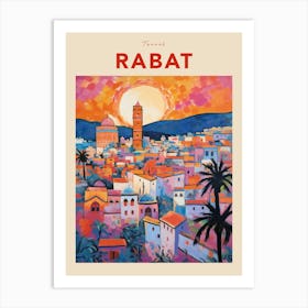 Rabat Morocco Fauvist Travel Poster Art Print