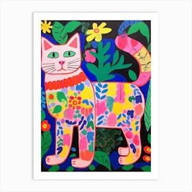 Maximalist Animal Painting Cat 2 Art Print