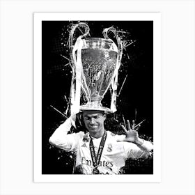 Cristiano Ronaldo Trophy Football Art Print