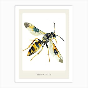 Colourful Insect Illustration Yellowjacket 16 Poster Art Print