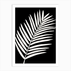 Tropical Palm Leaf Black And White Art Print