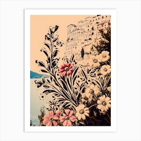 Positano, Flower Collage 0 Art Print