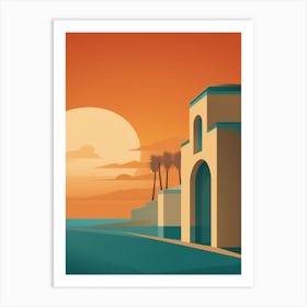 Huntington Beach California Abstract Orange Hues 4 Art Print