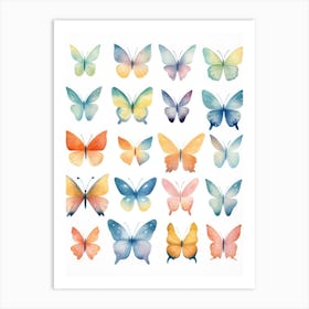 Watercolor Butterflies 14 Art Print