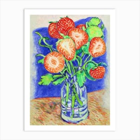 Strawberry 1 Vintage Sketch Fruit Art Print