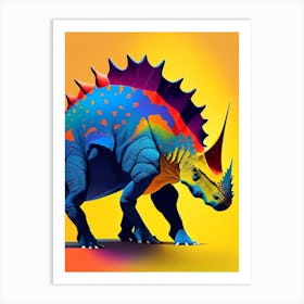 Leptoceratops Primary Colours Dinosaur Art Print