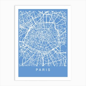 Paris Map Blueprint Art Print