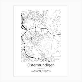 Ostermundigen,Switzerland Minimalist Map Art Print