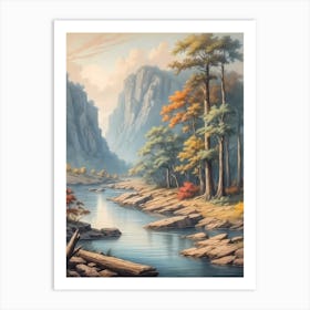 'River Scene' Art Print