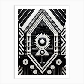 Technology Abstract Geometric Pattern 14 Art Print