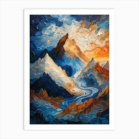 Mountain Landscape Painting 2 Art Print