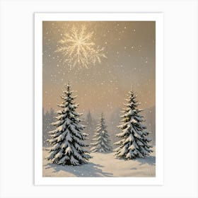 Magical Snowflake Art Print