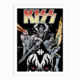 Kiss rock band Art Print