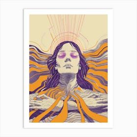 Woman With Her Eyes Closed Art Print