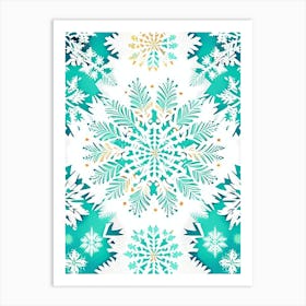 Pattern, Snowflakes, Vintage Sketch 1 Art Print