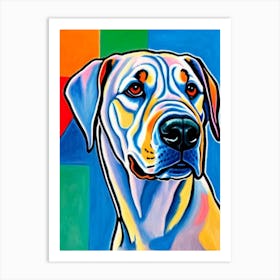 Rhodesian Ridgeback Fauvist Style Dog Art Print