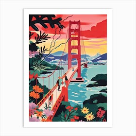 Tsing Ma Bridge, Hong Kong, Colourful 3 Art Print