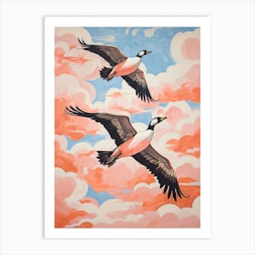 Vintage Japanese Inspired Bird Print Canada Goose 4 Art Print