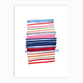 Abstract Navy Stripe Art Print