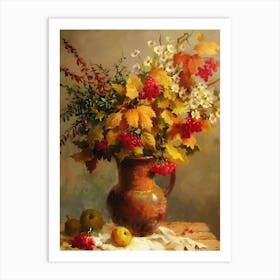 Autumn Flowers In A Vase Art Print