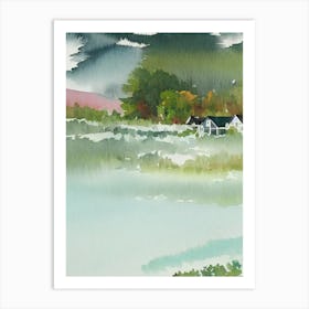 Abisko National Park Sweden Water Colour Poster Art Print