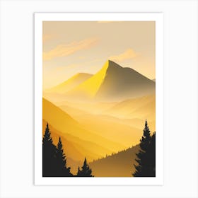 Misty Mountains Vertical Composition In Yellow Tone 8 Art Print