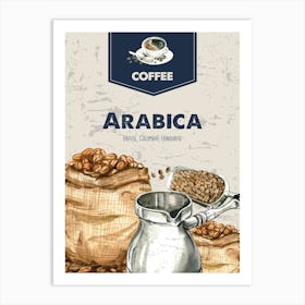 Arabica Coffee — coffee poster, kitchen art print Art Print