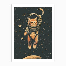 Astronaut Cat Art Print