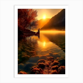 Sunset On The Lake 1 Art Print