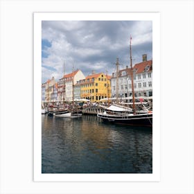 Copenaghen, Nyhavn District | Canal boat | Travel Photography Art Print