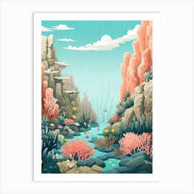 Great Barrier Reef, Australia, Graphic Illustration 1 Art Print